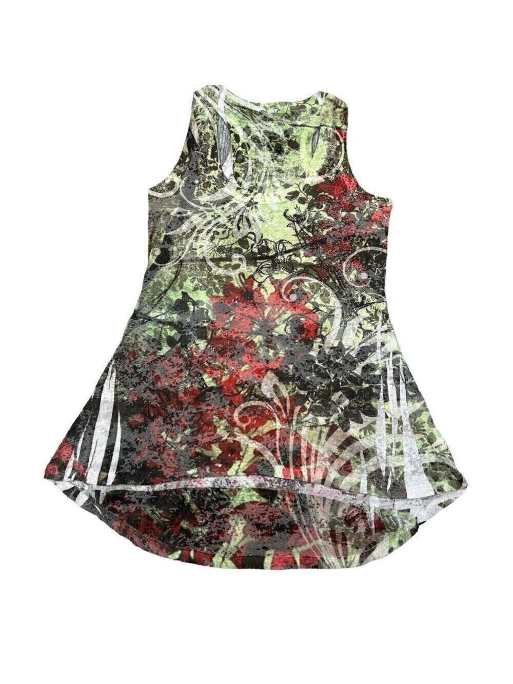 Unbranded Multicolor Floral Beaded Top Size M